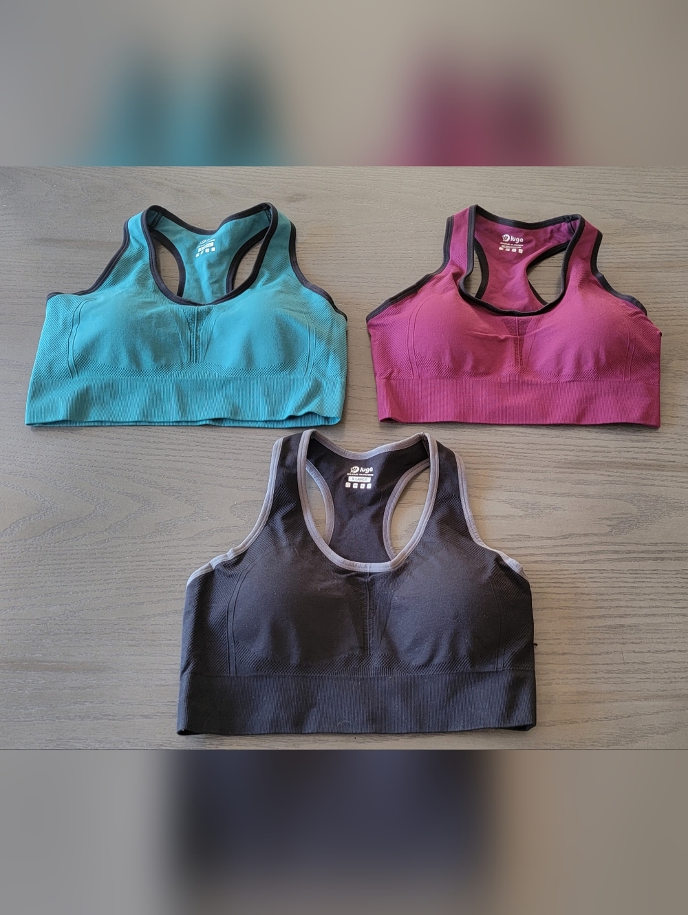 IUGA,SET of 3, Women's Sports Bra